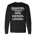 Bauherr Papa Slogan Richtfestfest Ehemann Bauherr Langarmshirts Geschenkideen