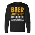 Bier-Aktivist Schwarzes Langarmshirts, Ich Klebe An Der Theke Lustiges Biertrinker-Design Geschenkideen