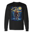 Bigfoot Starry Night Sasquatch Van Gogh Painting Long Sleeve T-Shirt Gifts ideas