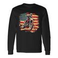 Bike American Vintage Usa Flag Motocross Biker 4Th Of July Long Sleeve T-Shirt Gifts ideas