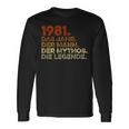 Birthday Vintage 1981 Man Myth Legend Langarmshirts Geschenkideen