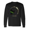 Black Cat Wearing Solar Eclipse Glasses 2024 Solar Eclipse Long Sleeve T-Shirt Gifts ideas