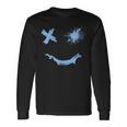 Blue Grunge Smile Blue Color Graphic Long Sleeve T-Shirt Gifts ideas