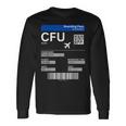 Boarding Pass Korfu Cfu Flugticket Griechenland Korfu Langarmshirts Geschenkideen