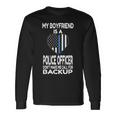 My Boyfriend Is A Police Officer Thin Blue Line Heart Long Sleeve T-Shirt Gifts ideas