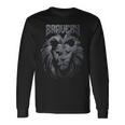 Bravery Courage Lion Mane Animal Big Cat Grey Long Sleeve T-Shirt Gifts ideas