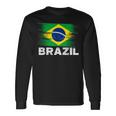 Brazil Brazilian Flag Sports Soccer Football Long Sleeve T-Shirt Gifts ideas