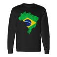 Brazil Map Brazilian Flag Trip Brasileiro Bandeiro Do Brasil Long Sleeve T-Shirt Gifts ideas