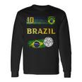 Brazil Soccer Fans Jersey Brazilian Flag Football Long Sleeve T-Shirt Gifts ideas