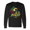 Brazil Vintage Toucan With Flag And Samba Mask Langarmshirts Geschenkideen