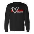 Bulldogs Team Pride School Spirit White Red Heart Long Sleeve T-Shirt Gifts ideas