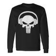 Calavera Dj Con Cascos Dj Skull Headphones Camiseta de manga larga Ideas de regalos