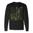 Camo Flag Deer Bow Hunting Patriotic Hunter Dad Archer Long Sleeve T-Shirt Gifts ideas