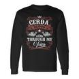Cerda Blood Runs Through My Veins Vintage Family Name Long Sleeve T-Shirt Gifts ideas