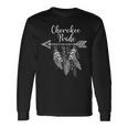 Cherokee Pride Native American Indigenous Tribe Headdress Long Sleeve T-Shirt Gifts ideas