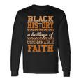 Christian Melanin Unshakeable Faith Black History Junenth Long Sleeve T-Shirt Gifts ideas