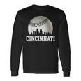 Cincinnati Vintage Baseball Distressed Gameday Retro Long Sleeve T-Shirt Gifts ideas