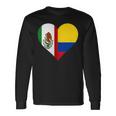 Colombian Mexican Heart Flag Colombia Mexico Long Sleeve T-Shirt Gifts ideas