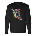 Colorful Lacrosse Player Boy On Lacrosse Long Sleeve T-Shirt Gifts ideas