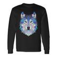 Cool Unique Wolf Geometric Graphic Animal Sweat Long Sleeve T-Shirt Gifts ideas