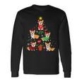 Corgi Christmas Tree Light Buffalo Plaid Dog Xmas Long Sleeve T-Shirt Gifts ideas