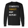 Cowboys Turkey Nap Repeat Thanksgiving Football Long Sleeve T-Shirt Gifts ideas