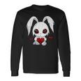 Cute Kawaii Goth Bunny Gothic White Bunny Red Heart Girls Long Sleeve T-Shirt Gifts ideas