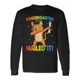 Dabbing Cat Kindergarten Nailed It Graduation Class 2021 Long Sleeve T-Shirt Gifts ideas