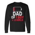 Dad Of 1 Boy And 2 Girls Low Battery Father's Day Dad Long Sleeve T-Shirt Gifts ideas