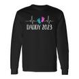 Daddy 2023 Foot Heartbeat Blue And Purple Long Sleeve T-Shirt Gifts ideas