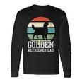 Damen Golden Retriever Papa I Retro Retriever Mit-Ausschnitt Langarmshirts Geschenkideen