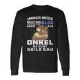 Damen Immer Müde Meistens Blau Onkel Papaatertagater Onkel Mit-Ausschnitt Langarmshirts Geschenkideen