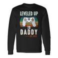 Damen Level Up To Daddy 2023 Werdender Gaming Papa Mit-Ausschnitt Langarmshirts Geschenkideen