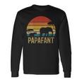 Damen Papafant Papa Elefant Retrointage Sunsetatertag Savanne Mit-Ausschnitt Langarmshirts Geschenkideen