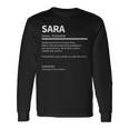 Definición Sara Nombre Sara Nombre Sara Camiseta de manga larga Ideas de regalos