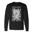 The Devil Horned Demon Tarot Card Witchy Satanic Occult Long Sleeve T-Shirt Gifts ideas