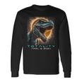 Dinosaur T-Rex Totality April 8 2024 Total Solar Eclipse Long Sleeve T-Shirt Gifts ideas