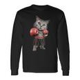 Divertido Gato De Boxeo Amantes Del Boxeo Y Boxeador Camiseta de manga larga Ideas de regalos