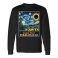 Eagle Pass Texas Total Solar Eclipse 2024 Starry Night Long Sleeve T-Shirt Gifts ideas