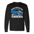 Easily Distracted By Trucks Lowered Truck Retro Truck Long Sleeve T-Shirt Gifts ideas