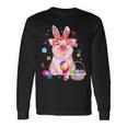 Easter Bunny Spring Pig Bow Egg Hunting Basket Colorful Long Sleeve T-Shirt Gifts ideas