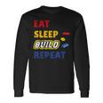 Eat Sleep Build Repeat Klemmbaustein Spielzeug Stones Langarmshirts Geschenkideen