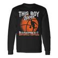 A Este Chico Le Encanta El Baloncesto Partido Jugador Camiseta de manga larga Ideas de regalos