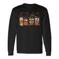 Fall Coffee Pumpkin Spice Latte Iced Autumn Boxer Long Sleeve T-Shirt Gifts ideas