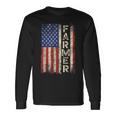 Farmer Tractors Usa American Flag Patriotic Farming Men Long Sleeve T-Shirt Gifts ideas