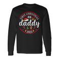First Christmas As A Daddy Family Santa Hat Xmas Pjs New Dad Long Sleeve T-Shirt Gifts ideas