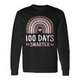 100Th Day Of School 100 Days Smarter Leopard Rainbow Long Sleeve T-Shirt Gifts ideas