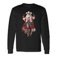 Christmas Western Cowboy Santa Claus And Candy Cane Long Sleeve T-Shirt Gifts ideas