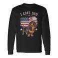Dachshund Tattoo I Love Dad Fathers Day Patriotic Long Sleeve T-Shirt Gifts ideas
