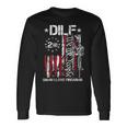 Dilf Damn I Love Firearms Gun American Flag Long Sleeve T-Shirt Gifts ideas